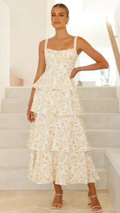 Page Maxi Dress - Yellow Floral