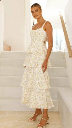 Page Maxi Dress - Yellow Floral