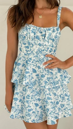 Page Mini Dress - Blue Floral