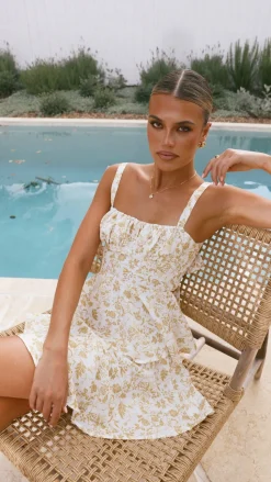 Page Mini Dress - Yellow Floral
