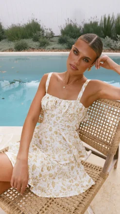 Page Mini Dress - Yellow Floral