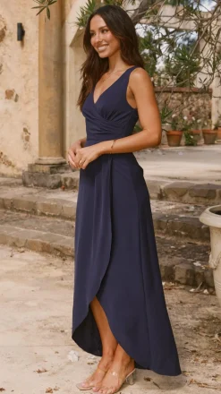 Pamela V Neck Maxi Dress - Navy