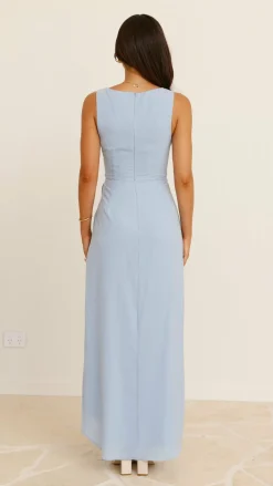 Pamela V Neck Maxi Dress - Blue