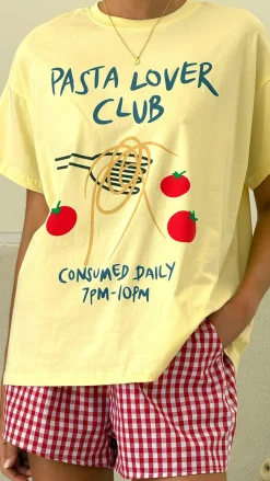 Pasta Lover Top and Shorts Set - Yellow/Red