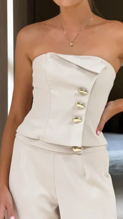 Payton Strapless Top - Beige