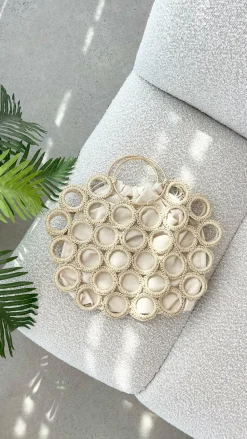 Posie Crochet Rings Bag - Natural