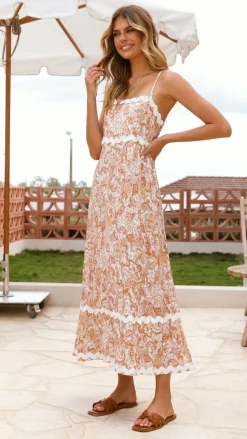 Prague Maxi Dress - Natural Paisley