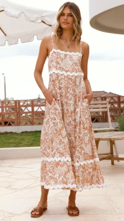 Prague Maxi Dress - Natural Paisley
