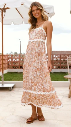 Prague Maxi Dress - Natural Paisley