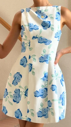 Rafiki Mini Dress - Baby Blue Floral