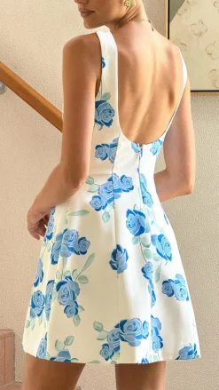 Rafiki Mini Dress - Baby Blue Floral