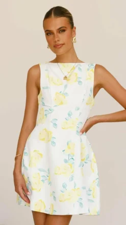 Rafiki Mini Dress - Yellow Floral