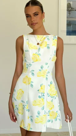 Rafiki Mini Dress - Yellow Floral