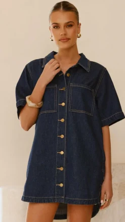 Rayna Denim Mini Dress - Indigo