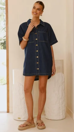 Rayna Denim Mini Dress - Indigo