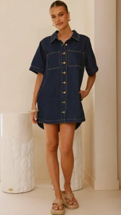 Rayna Denim Mini Dress - Indigo