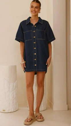 Rayna Denim Mini Dress - Indigo