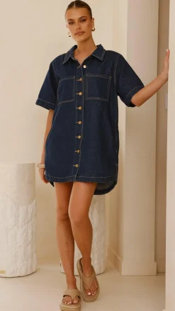 Rayna Denim Mini Dress - Indigo