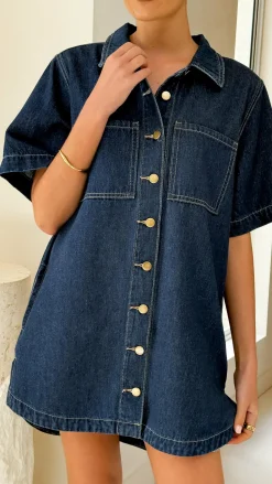 Rayna Denim Mini Dress - Indigo