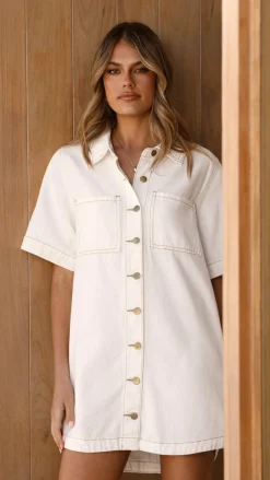 Rayna Denim Mini Dress - White