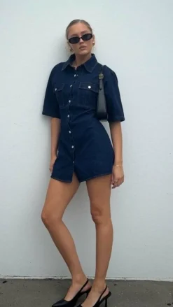 Raz Mini Dress - Dark Denim