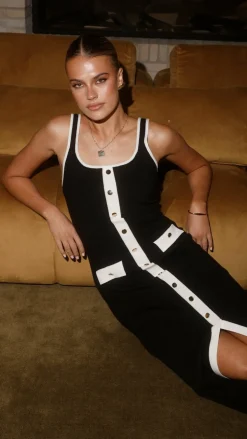 Rhi Maxi Dress - Black/White