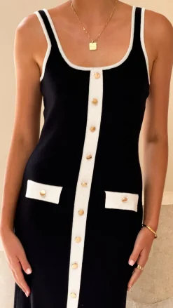 Rhi Maxi Dress - Black/White