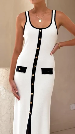Rhi Maxi Dress - White/Black