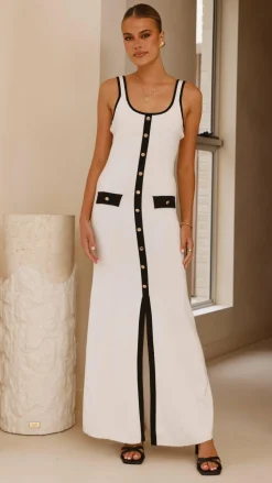 Rhi Maxi Dress - White/Black
