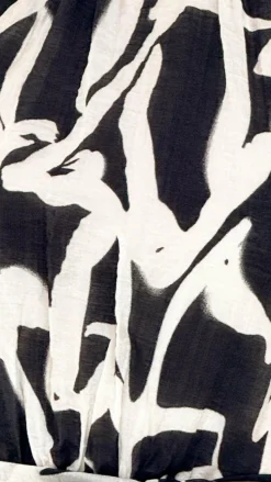 River Halter Midi Dress - Black/White