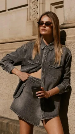 Rollas Classic Denim Shirt - Black Stone