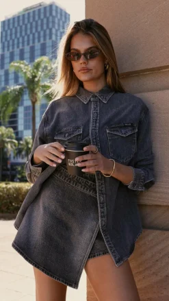 Rollas Skort - Black Stone