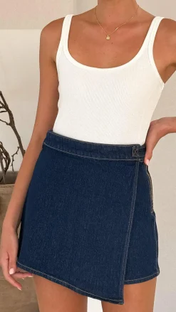 Rollas Skort - True Rinse Denim