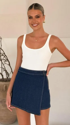 Rollas Skort - True Rinse Denim