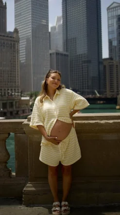 Romi Shirt and Shorts Set - Yellow Stripe