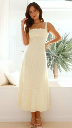 Romy Maxi Dress - Yellow / White