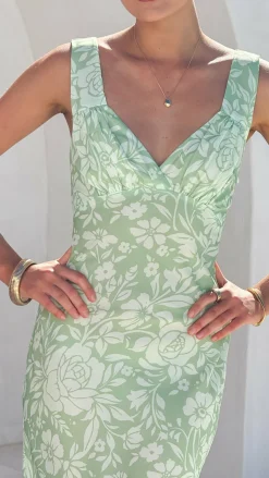 Rubie Maxi Dress - Lime Floral