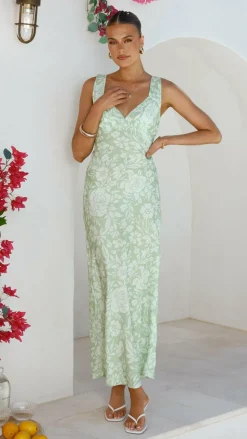 Rubie Maxi Dress - Lime Floral