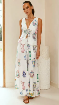 Sabin Pants - Vase Print