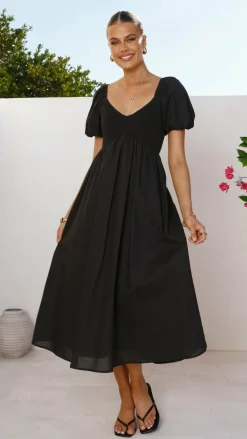 Sahirah Midi Dress - Black