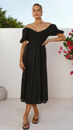 Sahirah Midi Dress - Black