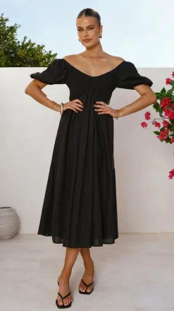 Sahirah Midi Dress - Black