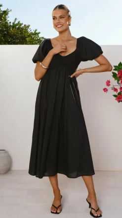 Sahirah Midi Dress - Black