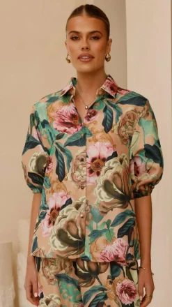 Sammy Button Down Shirt - Mocha Rose