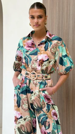 Sammy Button Down Shirt - Mocha Rose