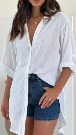 Samson Button Up Shirt - White