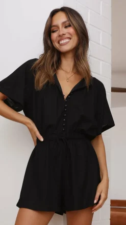 Santorini Playsuit - Black