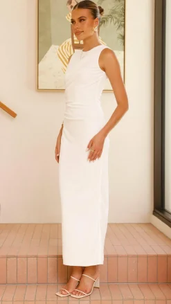 Sarsha Boatneck Maxi Dress - White