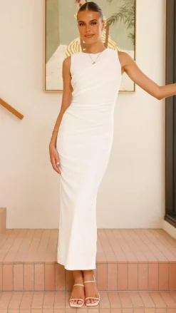 Sarsha Boatneck Maxi Dress - White