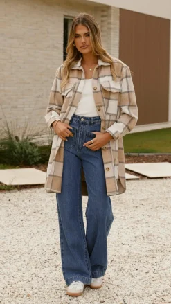 Saskia Jacket - Beige/Cream Check